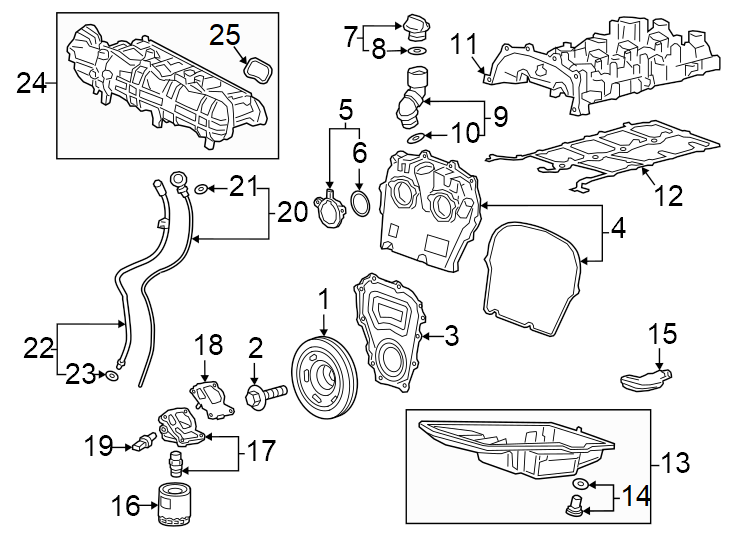 Diagram Engine parts. for your 2005 Chevrolet Cavalier   