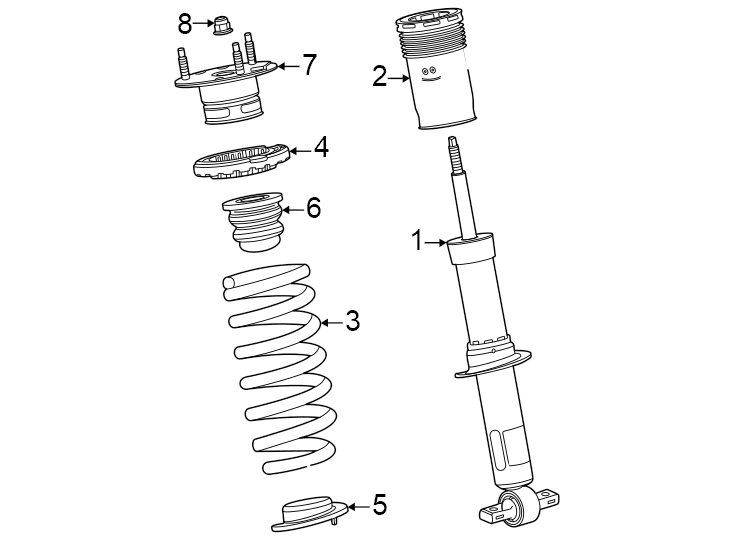 Diagram Front suspension. Struts & components. for your 2017 GMC Sierra 2500 HD  Base Extended Cab Pickup Fleetside 