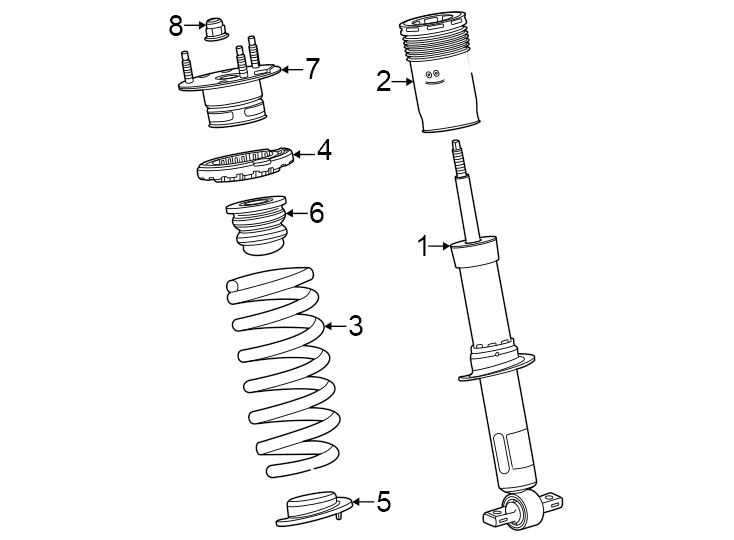 Diagram Front suspension. Struts & components. for your 2017 GMC Sierra 2500 HD 6.0L Vortec V8 A/T 4WD Base Crew Cab Pickup Fleetside 