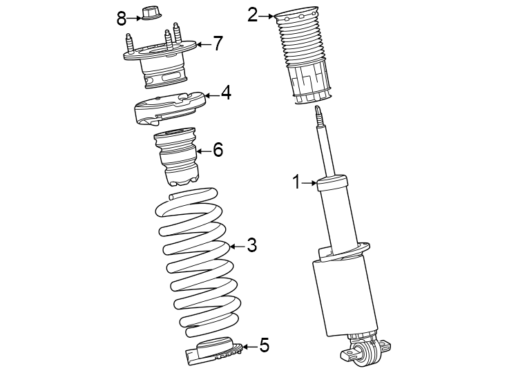 Diagram Front suspension. Struts & components. for your 2011 GMC Sierra 2500 HD 6.0L Vortec V8 FLEX A/T RWD SLE Crew Cab Pickup 