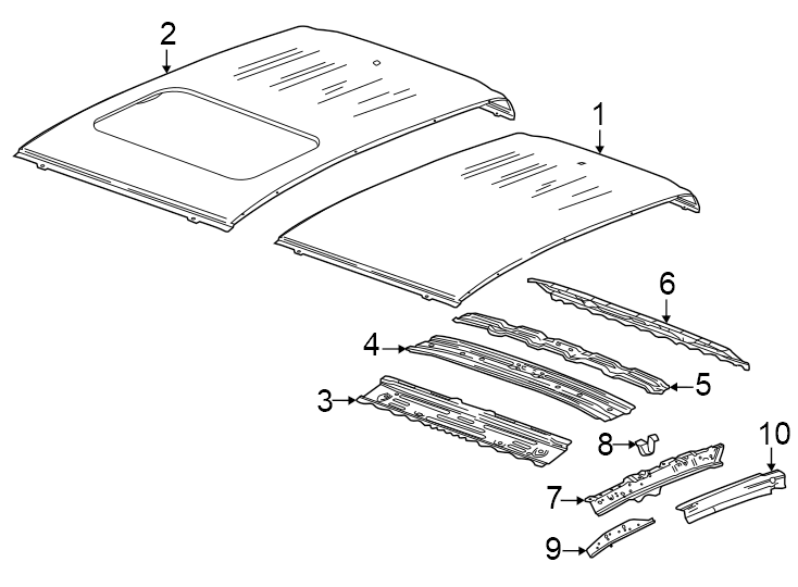 8Cab. Roof & components.https://images.simplepart.com/images/parts/motor/fullsize/GD23330.png