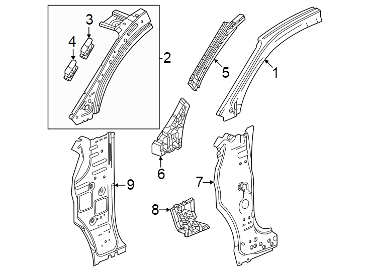 1Cab. Hinge pillar.https://images.simplepart.com/images/parts/motor/fullsize/GD23348.png