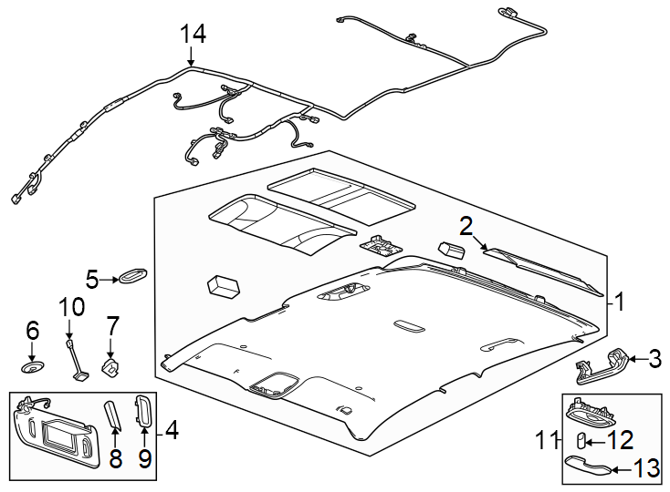 Diagram Cab. Interior trim. for your 2011 Chevrolet Tahoe    