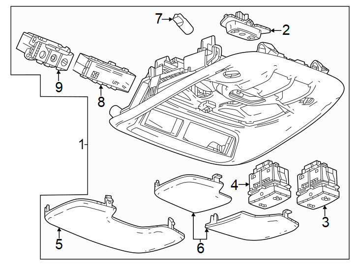 Diagram Overhead console. for your 2011 Chevrolet Tahoe    