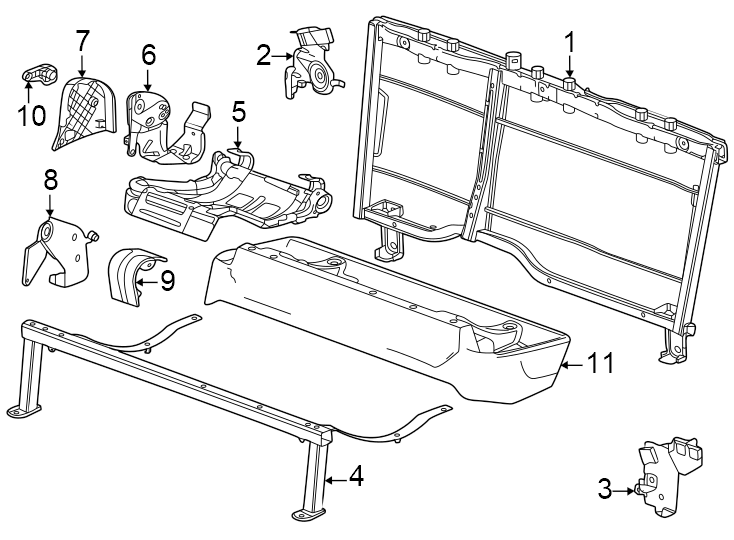 10Seats & tracks. Rear seat components.https://images.simplepart.com/images/parts/motor/fullsize/GD23485.png