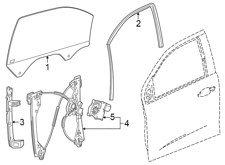 Diagram Front door. Glass & hardware. for your 2022 Chevrolet Spark   