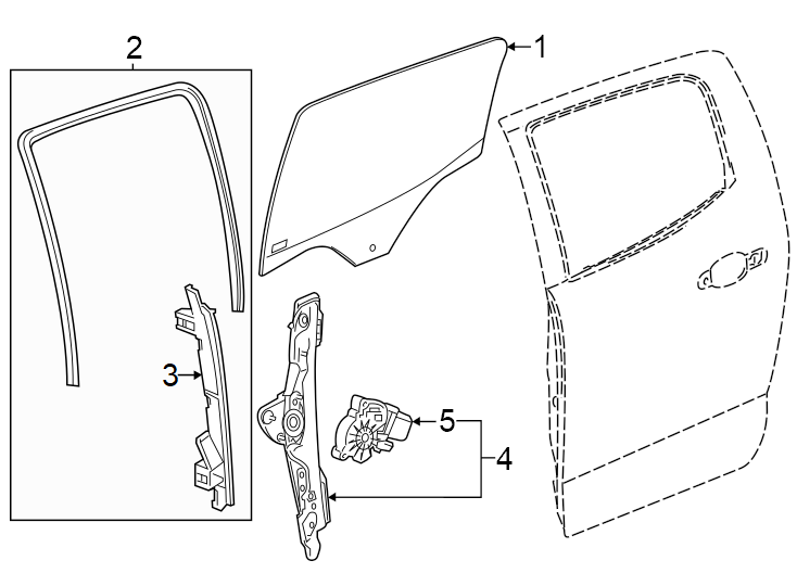 Diagram Rear door. Glass & hardware. for your Chevrolet Spark  