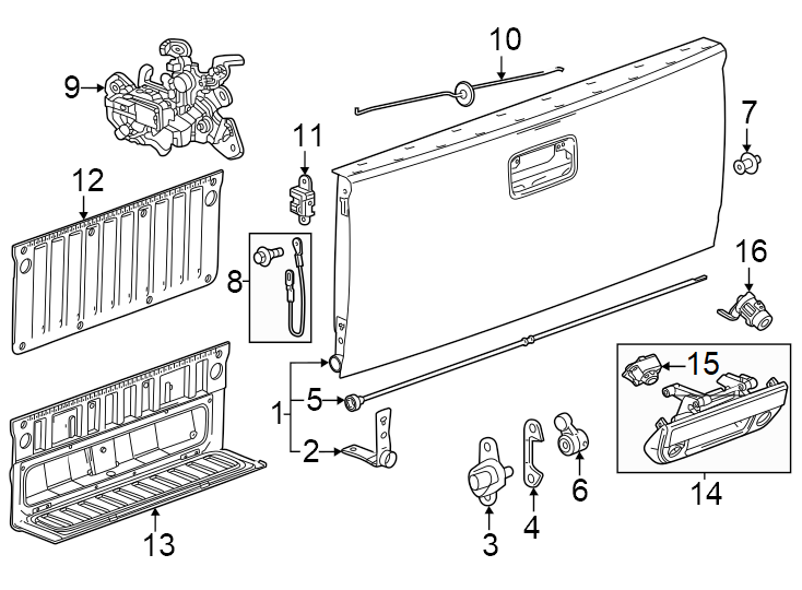 Diagram Tail gate. for your 2022 Cadillac XT4   