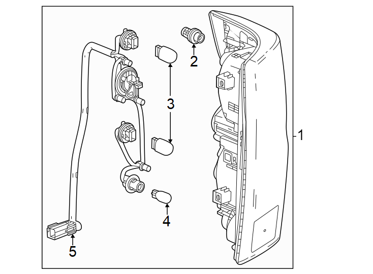 Diagram Rear lamps. Tail lamps. for your 2008 Chevrolet Malibu LS Sedan 2.4L Ecotec A/T 