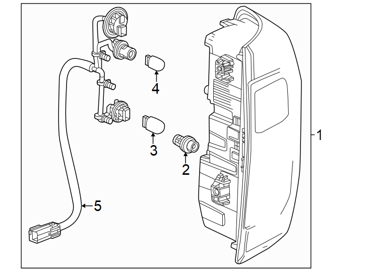 Diagram Rear lamps. Tail lamps. for your 2008 Chevrolet Malibu LS Sedan 2.4L Ecotec A/T 