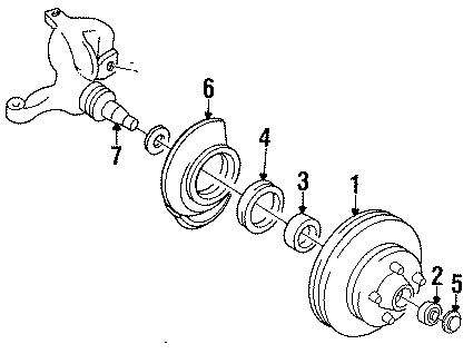 Diagram FRONT SUSPENSION. BRAKE COMPONENTS. for your 2002 GMC Sierra 2500 HD 6.0L Vortec V8 A/T RWD SL Standard Cab Pickup Fleetside 