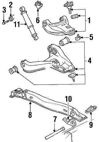 Diagram FRONT SUSPENSION. SUSPENSION COMPONENTS. for your 2011 GMC Sierra 2500 HD 6.6L Duramax V8 DIESEL A/T RWD SLE Standard Cab Pickup 