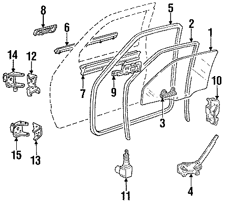 Diagram GLASS & HARDWARE. for your 2022 Chevrolet Spark  LS Hatchback 