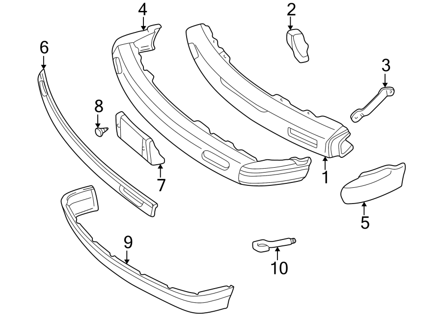 3FRONT BUMPER. BUMPER & COMPONENTS.https://images.simplepart.com/images/parts/motor/fullsize/GD94010.png