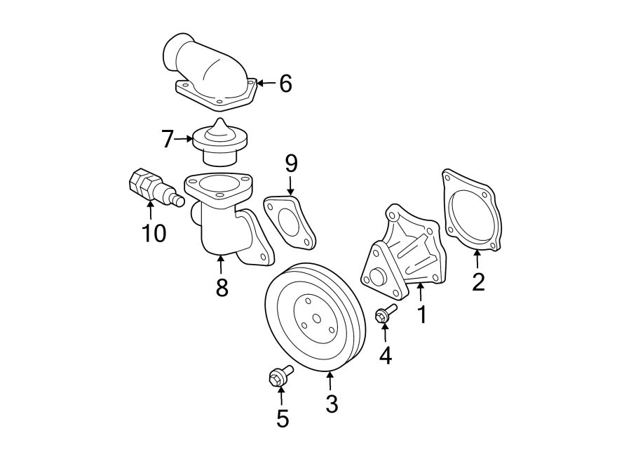 Diagram WATER PUMP. for your 2005 GMC Sierra 2500 HD SLT Crew Cab Pickup 6.6L Duramax V8 DIESEL A/T RWD 