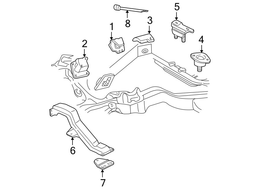 Diagram ENGINE & TRANS MOUNTING. for your 2013 Chevrolet Express 3500 LS Standard Passenger Van 6.6L Duramax V8 DIESEL A/T 