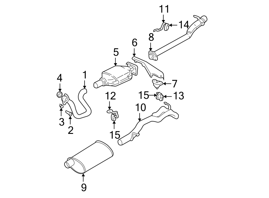 Diagram EXHAUST SYSTEM. EXHAUST COMPONENTS. for your 2018 Chevrolet Equinox  LT Sport Utility 