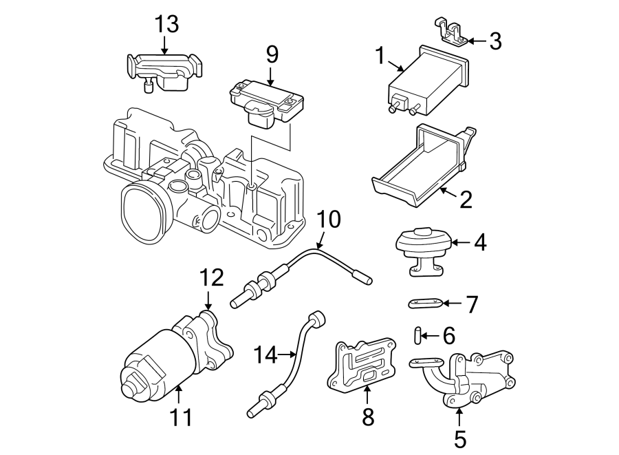 Diagram EMISSION SYSTEM. EMISSION COMPONENTS. for your 2003 GMC Sonoma SLS Crew Cab Pickup Fleetside 4.3L Vortec V6 M/T 4WD 