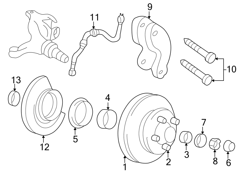 Diagram FRONT SUSPENSION. BRAKE COMPONENTS. for your 2003 GMC Sonoma SLS Extended Cab Pickup Fleetside 4.3L Vortec V6 A/T RWD 