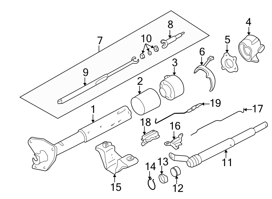 STEERING COLUMN. HOUSING & COMPONENTS. Diagram