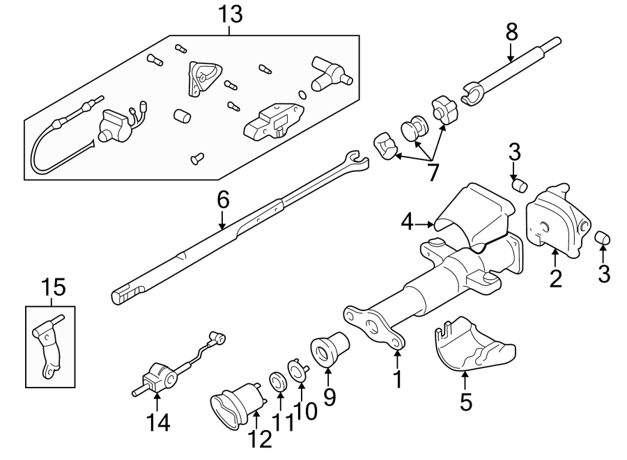 Steering column. Housing & components.