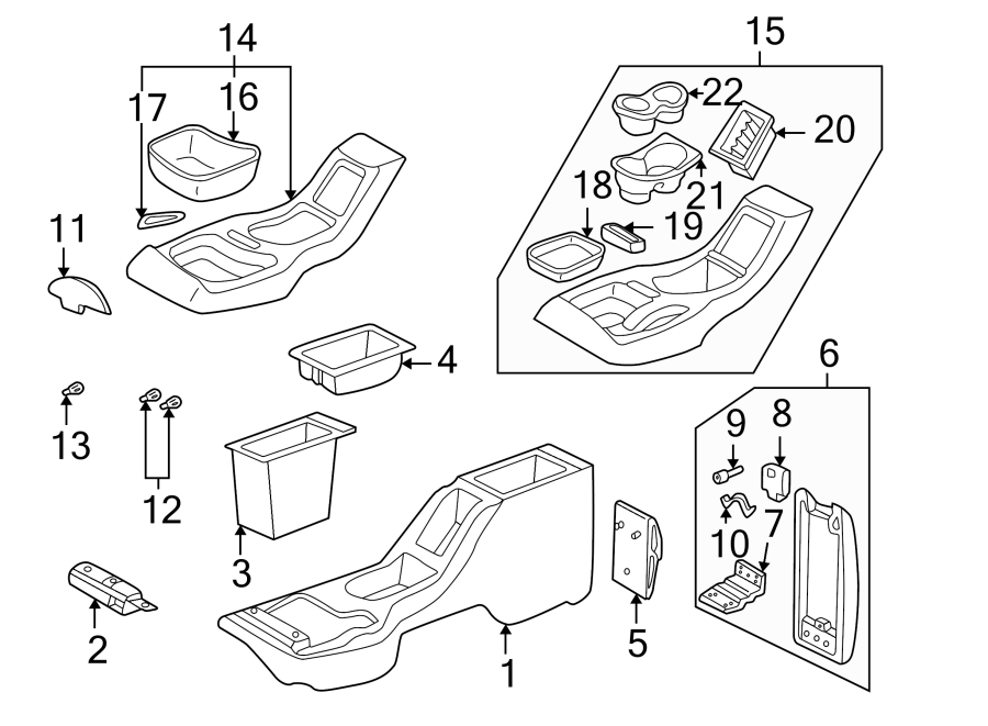 Diagram CENTER CONSOLE. for your 2014 Chevrolet Spark   