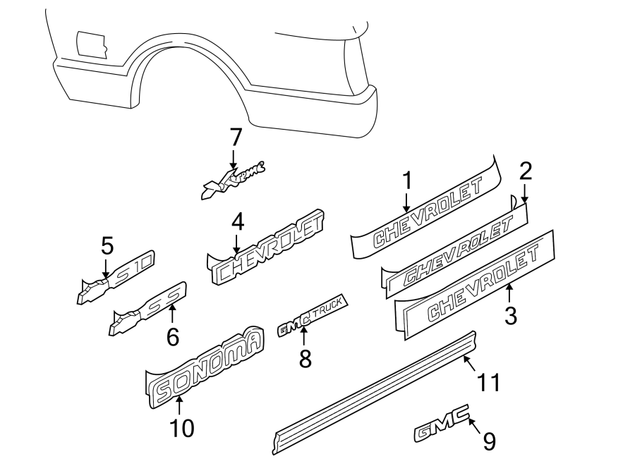 PICK UP BOX. EXTERIOR TRIM.