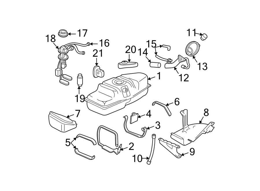 Diagram FUEL SYSTEM COMPONENTS. for your 1993 GMC Yukon   