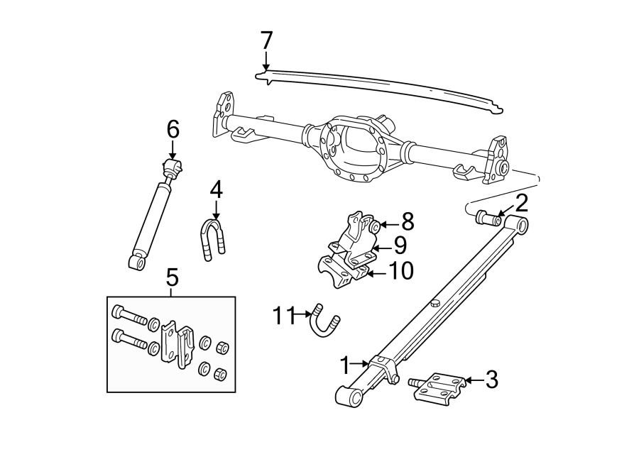 Diagram REAR SUSPENSION. SUSPENSION COMPONENTS. for your 2013 GMC Sierra 2500 HD 6.0L Vortec V8 CNG A/T 4WD SLE Extended Cab Pickup Fleetside 