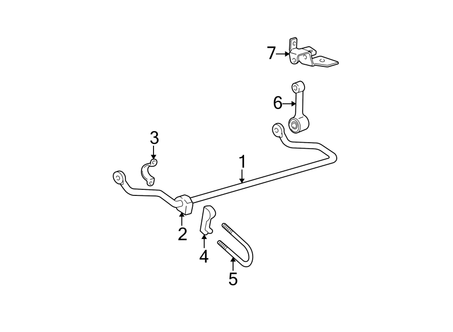 REAR SUSPENSION. STABILIZER BAR & COMPONENTS.