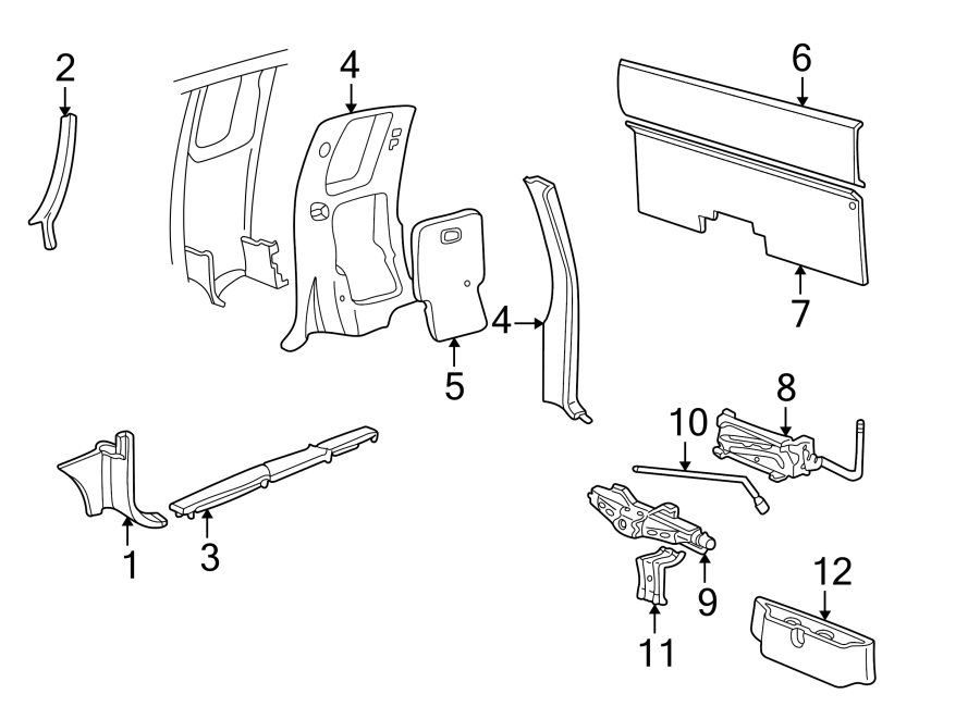 Diagram Interior trim. for your 2020 Chevrolet Equinox Premier Sport Utility  