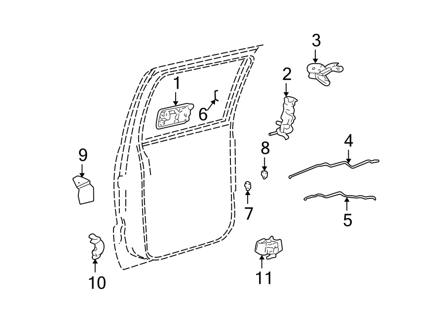 Diagram REAR DOOR. LOCK & HARDWARE. for your 2013 Chevrolet Spark   