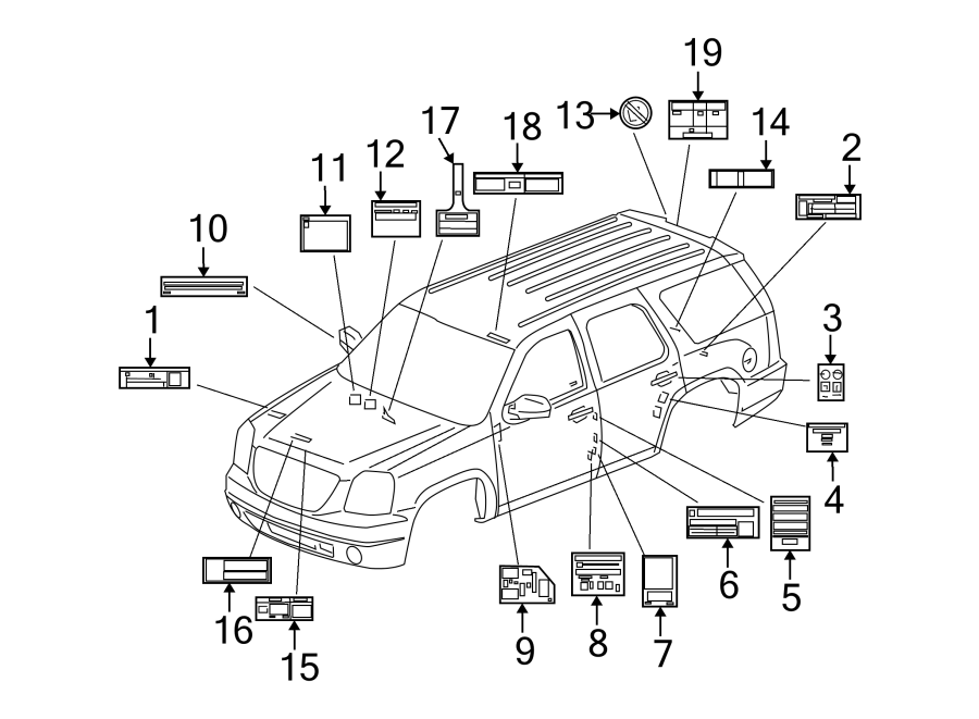 Diagram INFORMATION LABELS. for your 2007 Chevrolet Silverado 1500 Classic LT Crew Cab Pickup  