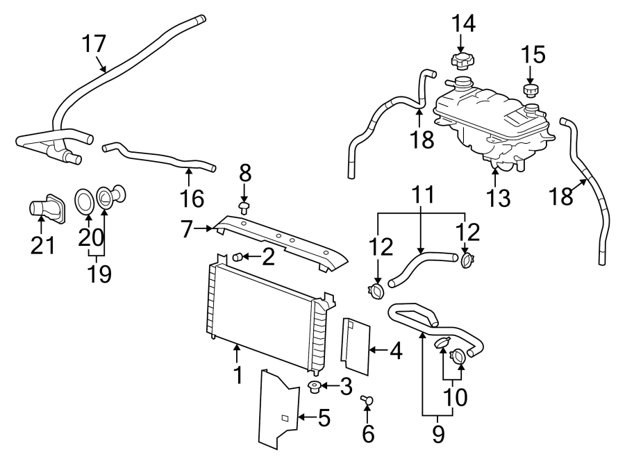 RADIATOR & COMPONENTS. Diagram