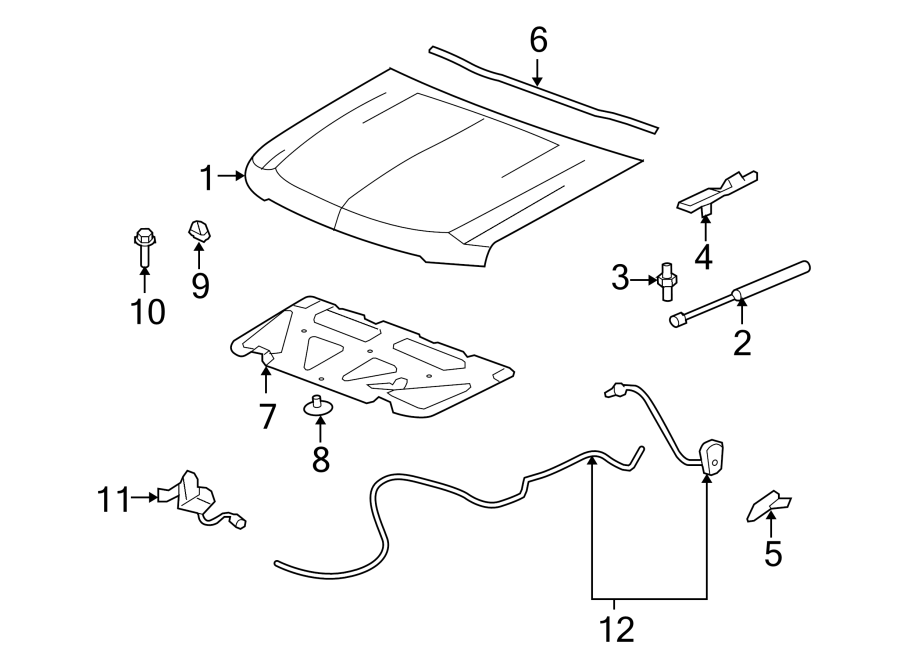 Diagram HOOD & COMPONENTS. for your 2015 Chevrolet Suburban    