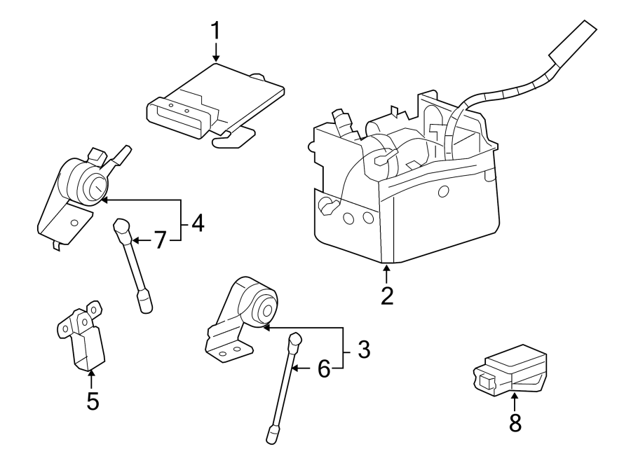 Diagram RIDE CONTROL COMPONENTS. for your 2021 Chevrolet Camaro 6.2L V8 M/T ZL1 Convertible 