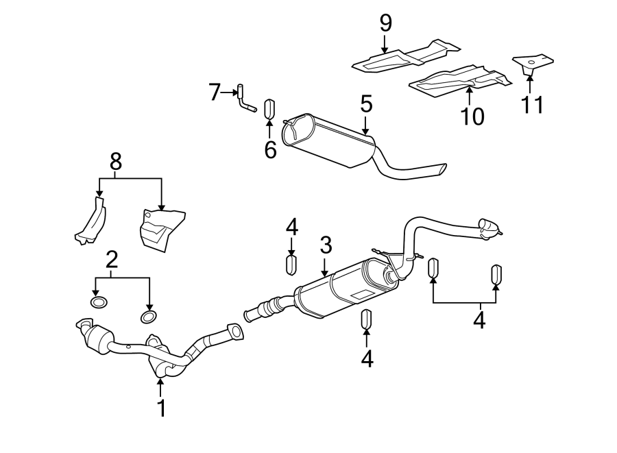 EXHAUST SYSTEM. EXHAUST COMPONENTS. Diagram