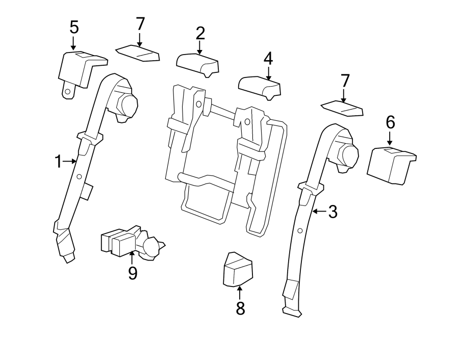 Restraint systems. Rear seat belts.