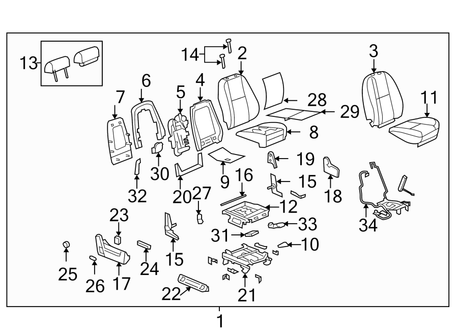 Diagram SEATS & TRACKS. FRONT SEAT COMPONENTS. for your 2007 GMC Sierra 2500 HD 6.0L Vortec V8 A/T 4WD SLE Standard Cab Pickup 