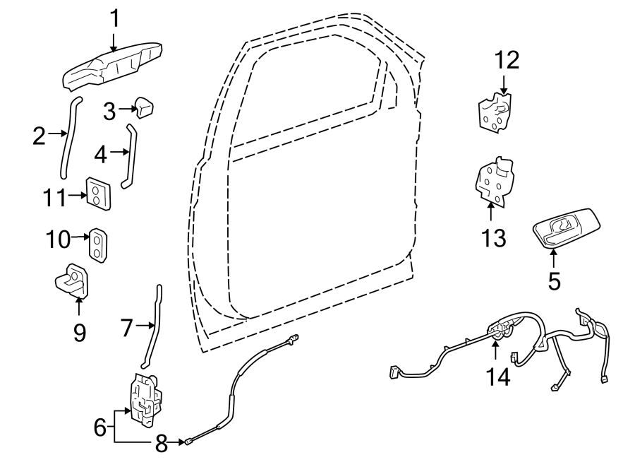 13FRONT DOOR. LOCK & HARDWARE.https://images.simplepart.com/images/parts/motor/fullsize/GE08570.png