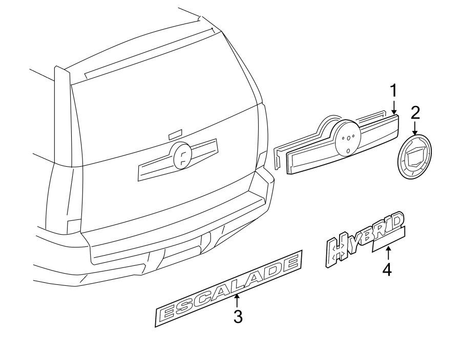 Diagram LIFT GATE. EXTERIOR TRIM. for your Chevrolet Bolt EV  