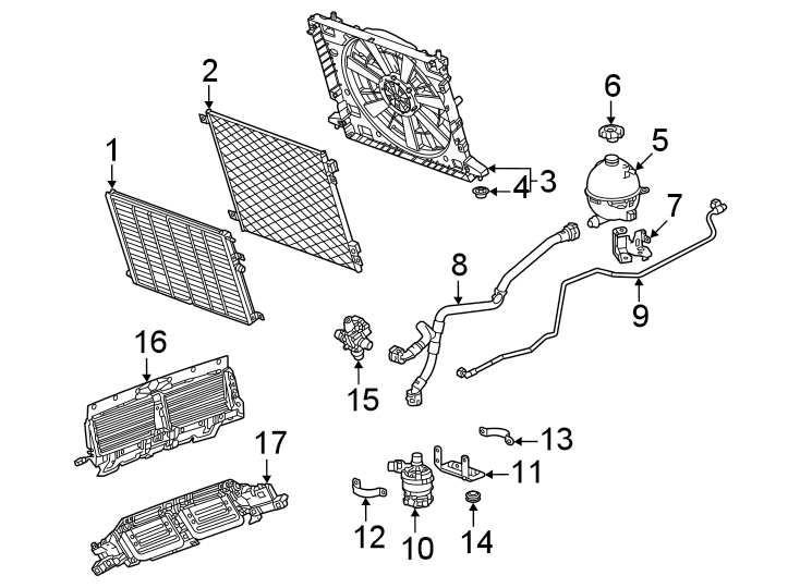 16Radiator & components.https://images.simplepart.com/images/parts/motor/fullsize/GE22030.png