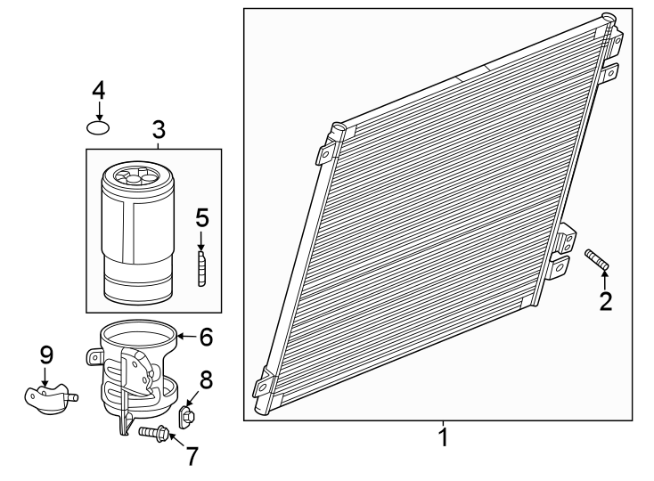 Air conditioner & heater. Compressor & lines. Diagram