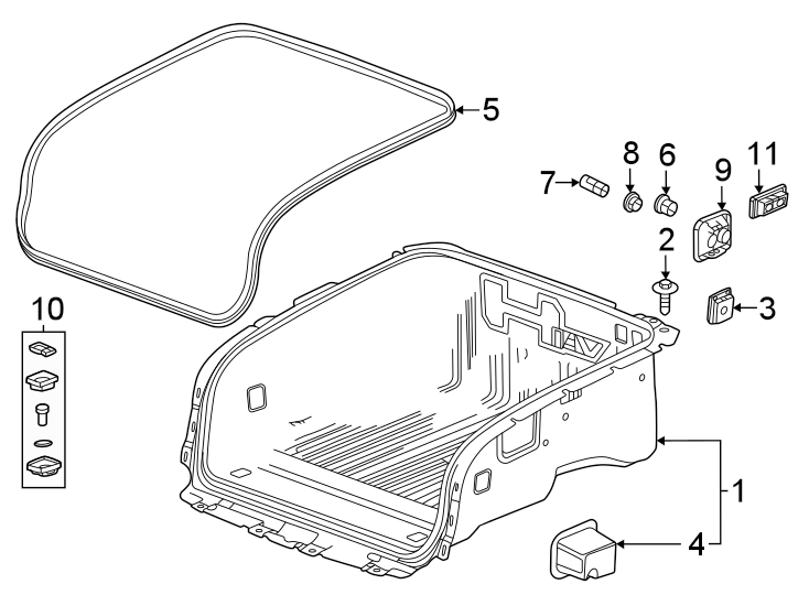 Diagram Cargo area. for your 2002 GMC Sierra 3500 6.0L Vortec V8 A/T RWD SLE Standard Cab Pickup 