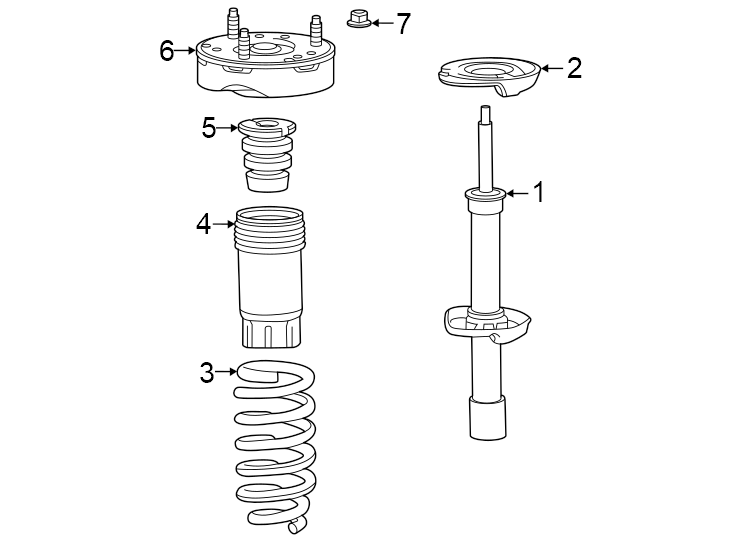 Diagram Front suspension. Struts & components. for your 2022 Chevrolet Equinox 1.5L Ecotec A/T FWD LS Sport Utility 