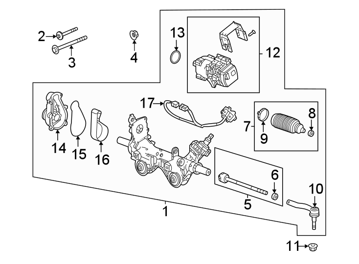 Diagram Steering gear & linkage. for your 2016 GMC Sierra 2500 HD 6.0L Vortec V8 A/T 4WD SLE Standard Cab Pickup 