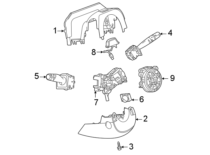 Diagram Steering column. Shroud. Switches & levers. for your Buick Century  