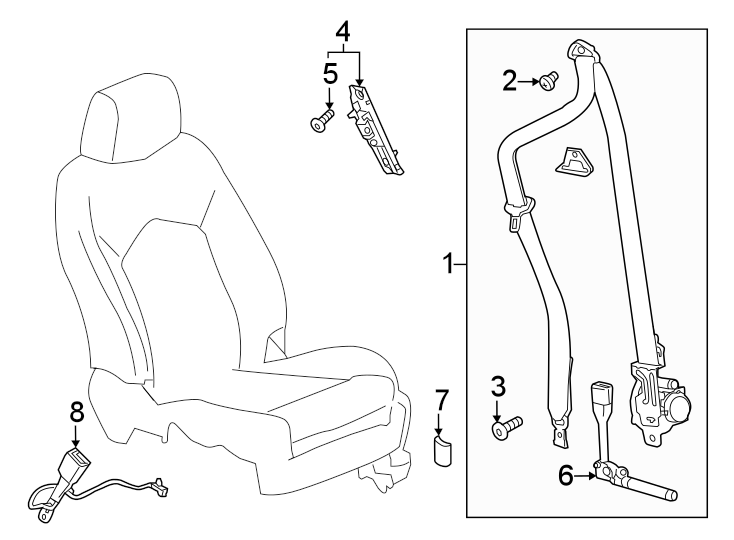 2Restraint systems. Front seat belts.https://images.simplepart.com/images/parts/motor/fullsize/GE22305.png