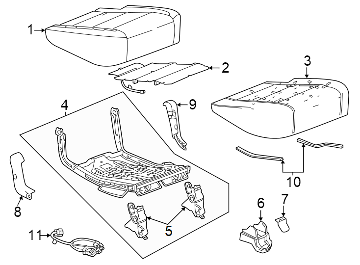 940% seat. Seat cushion components. Inner. Outer. Suv.https://images.simplepart.com/images/parts/motor/fullsize/GE22332.png