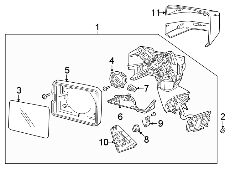 Diagram Front door. Outside mirrors. for your 2023 Cadillac XT4   